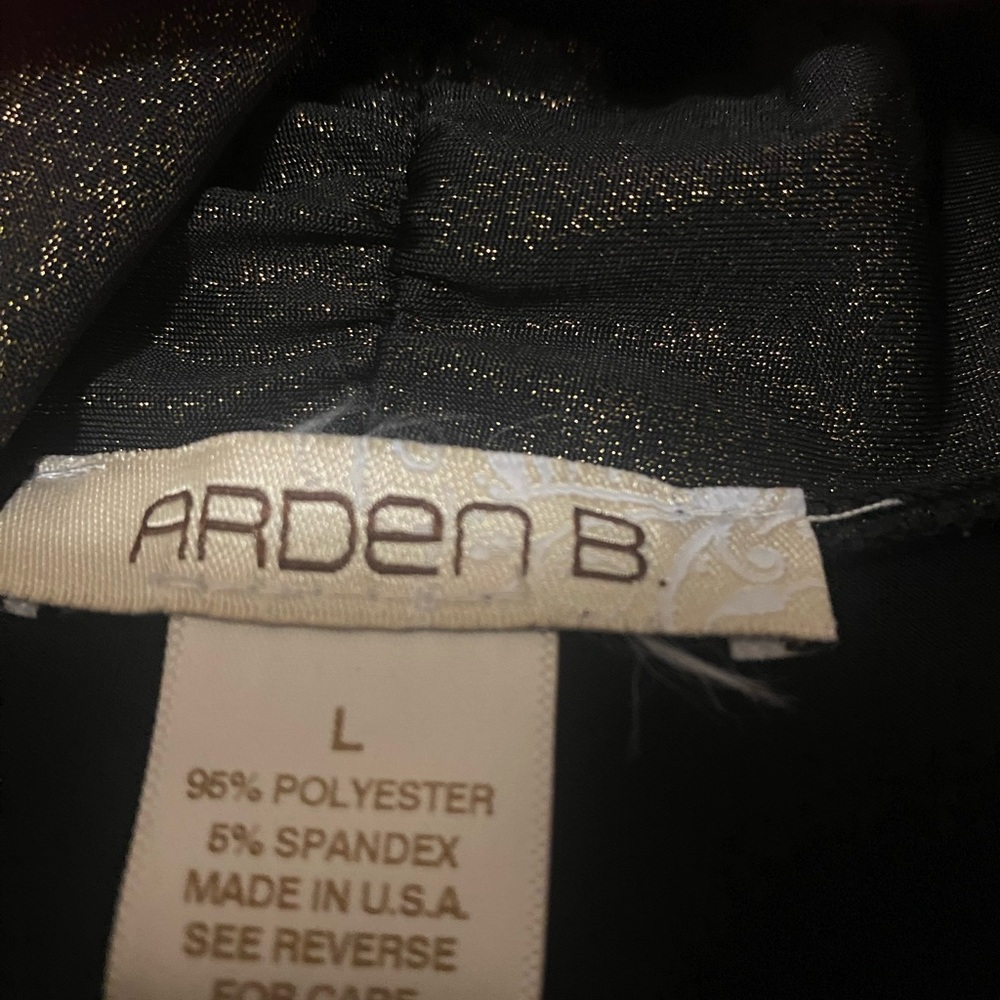 Arden B Womens Black Long Sleeve Plunging Neck Bodysuit Stretchy Size L - Picture 5 of 5